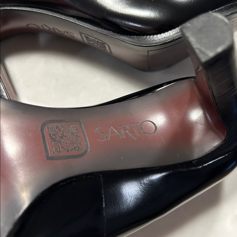 Sarto Black Mary Jane Heels - Picture 6 of 8